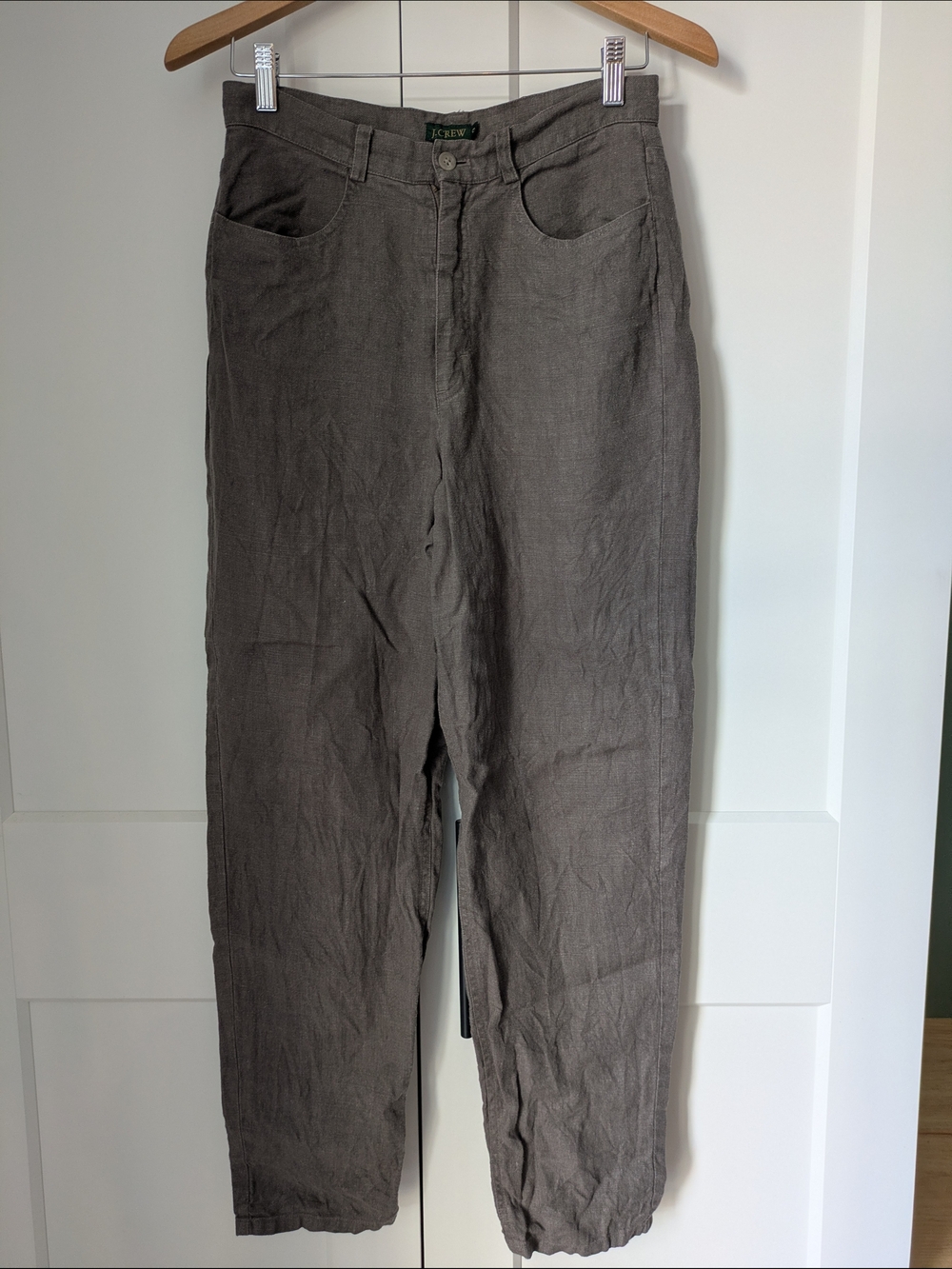 Vintage J.Crew 100% Linen High-Rise Straight Leg Pants | Y2K / Early 2000s